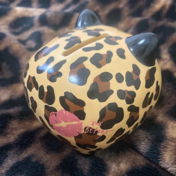 Leopard bling Betsy Johnson Piggy Bank - Picture 1 of 2